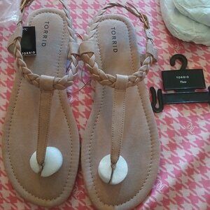 Torrid Braided T Strap Sandals